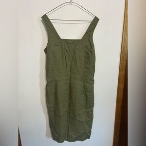Olive Green Linen Dress